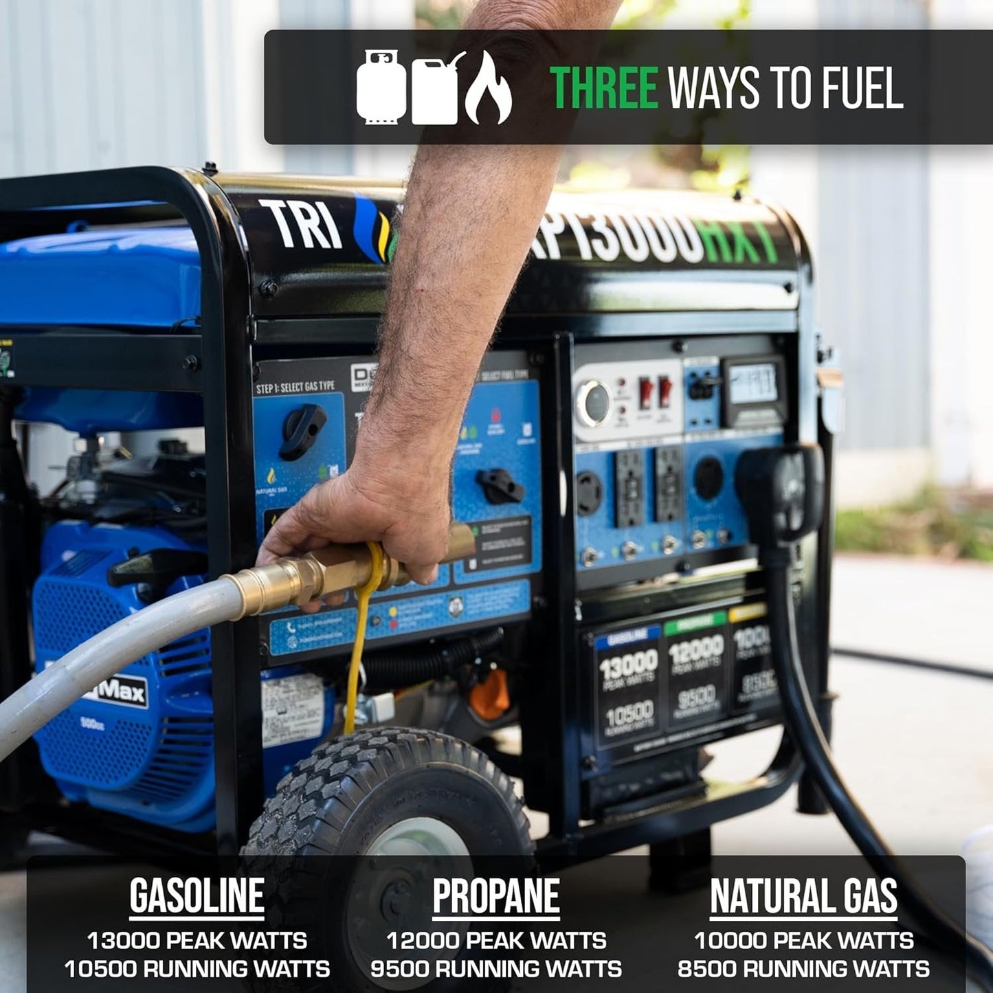 DuroMax 13,000 Watt Tri Fuel Portable HXT Generator XP13000HXT